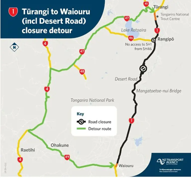 Major Road Closure Alert: Tūrangi to Waiouru (Desert Road)